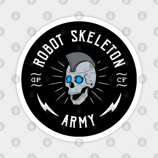 Robot Skeleton Army Magnet by thedustyshelves